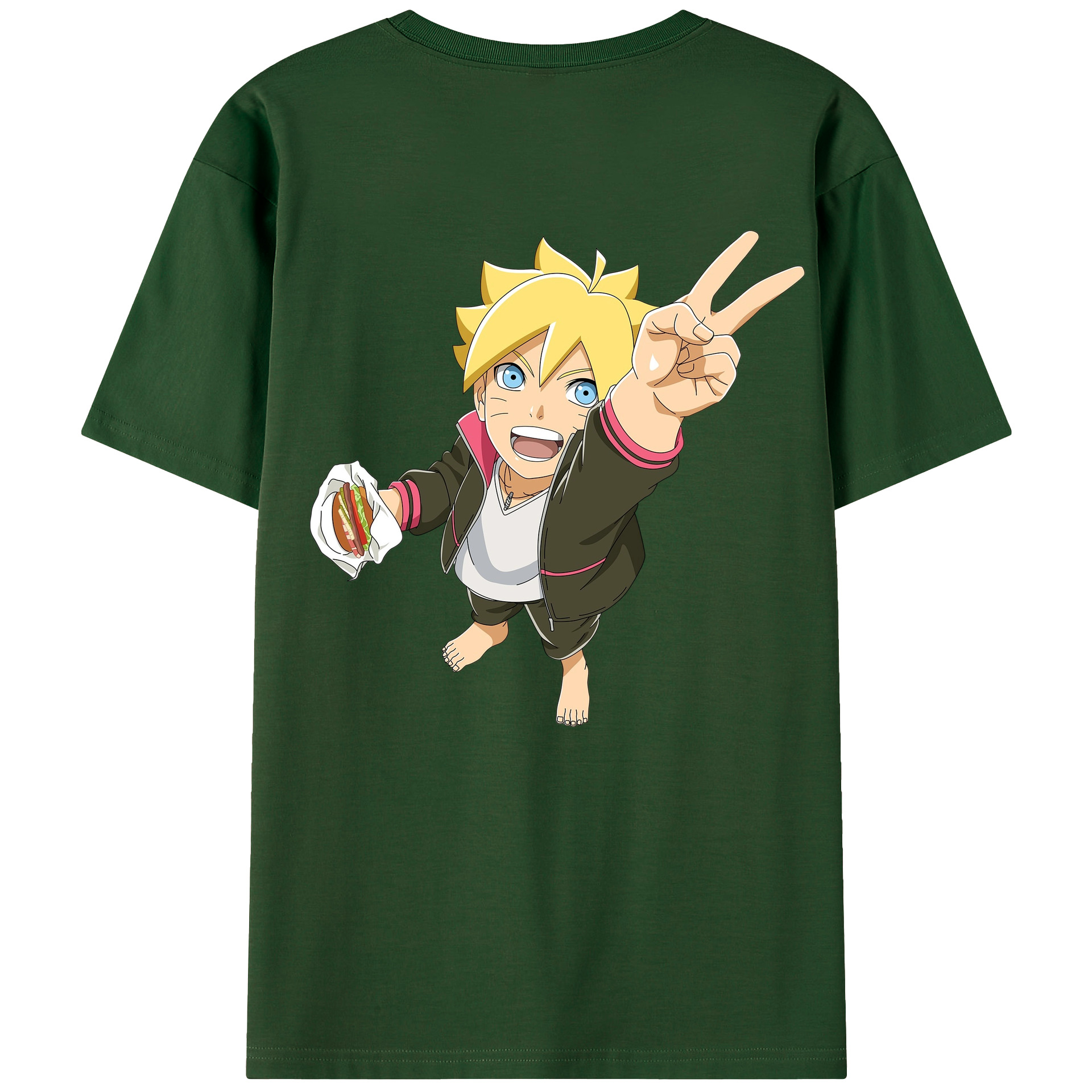 （画像用） NARUTO -ナルト- うずまき ボルト Uzumaki Boruto 綿100％半袖Tシャツ（背面プリント）